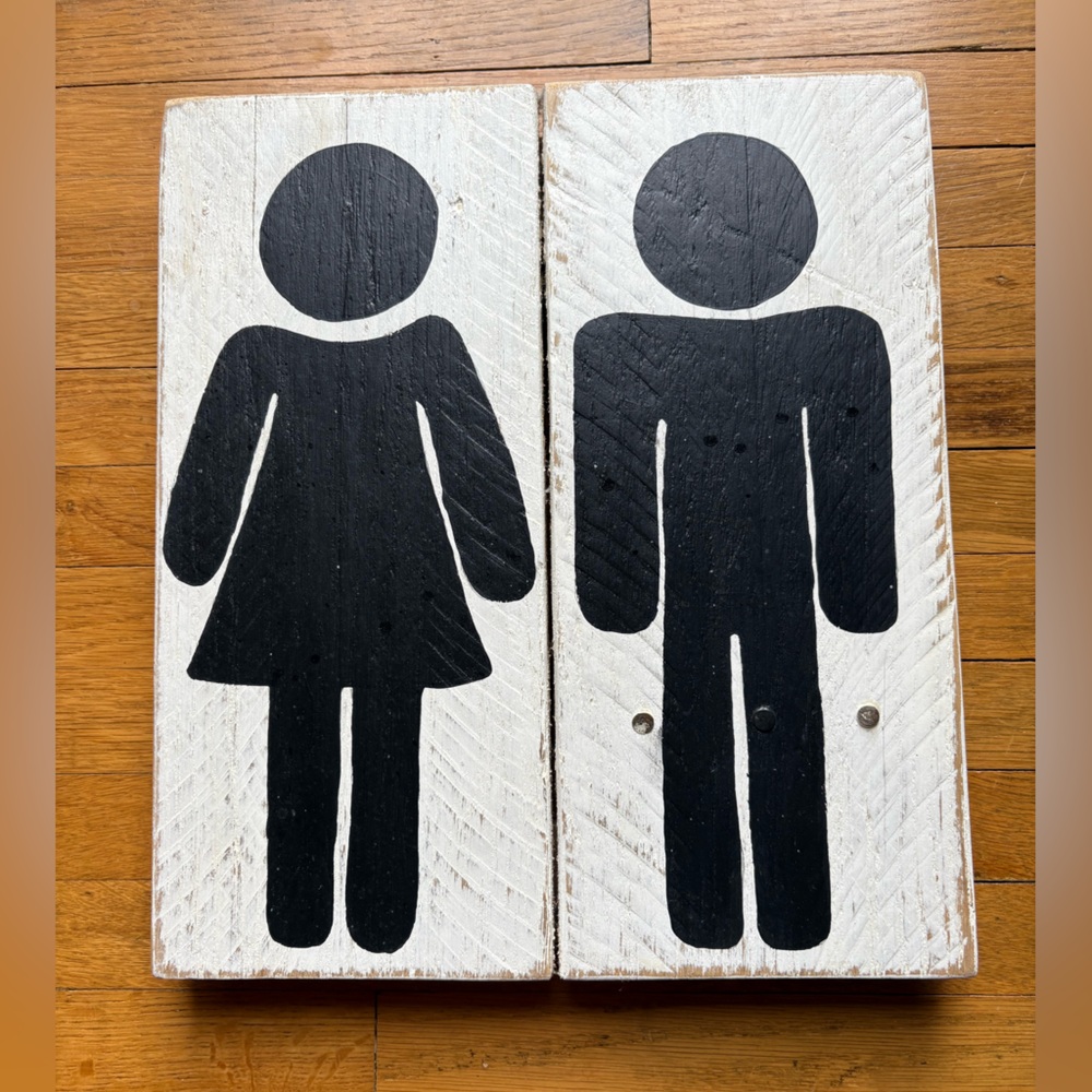 Distressed Barn wood Bathroom Decor Wall Sign